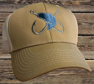 Fish Hooks - Souvenir Embroidered Extra Fine Twill Cap