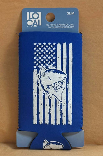 USA Flag Redfish - Slim Can Huggie