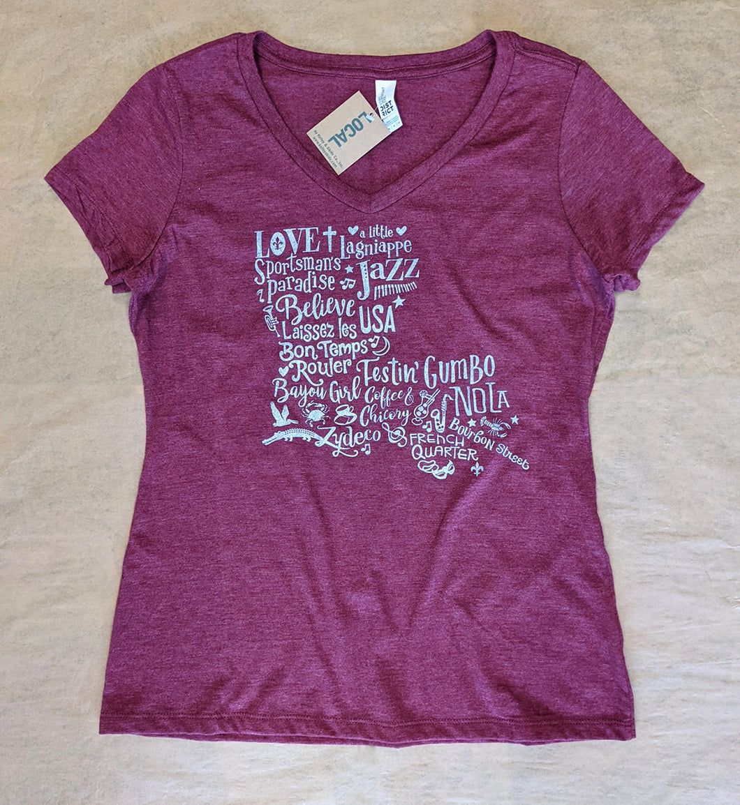 Just a Louisiana Girl Born and Raised Women's T-Shirt – Inktastic
